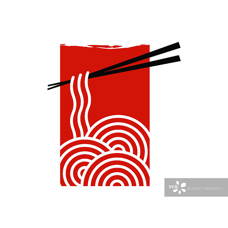 红色矩形面条标志图片素材