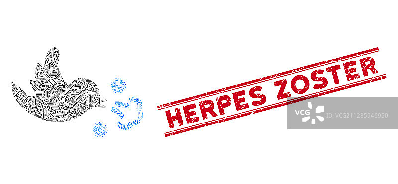 鸟类感染线马赛克和疱疹图片素材