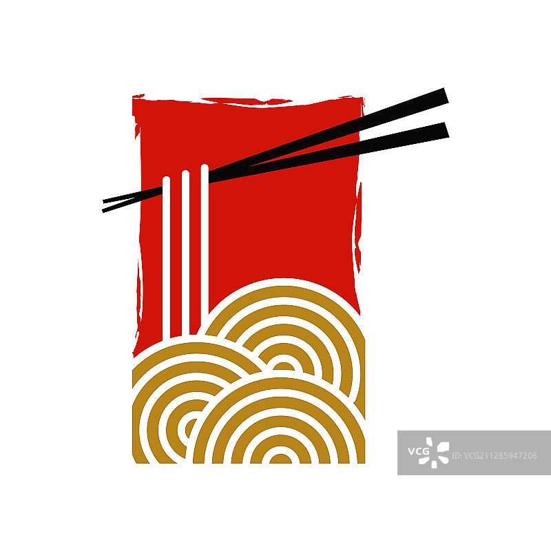 红色矩形面条标志图片素材