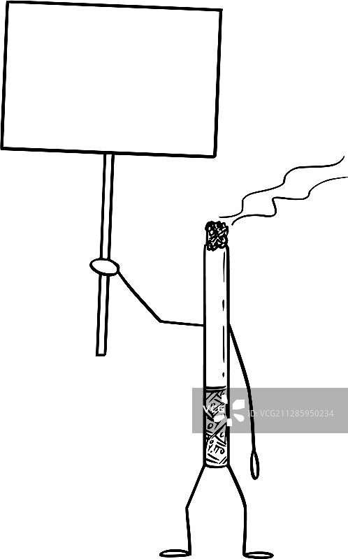 拿着空烟盒的卡通吸烟人物图片素材