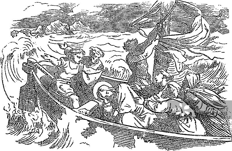 复古绘画：圣经故事睡眠图片素材