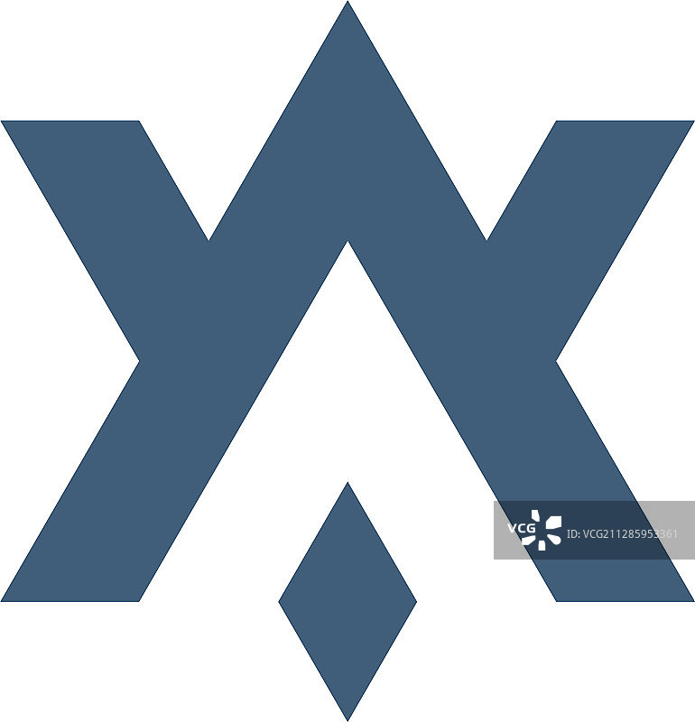 基于AV字母的几何图标图片素材