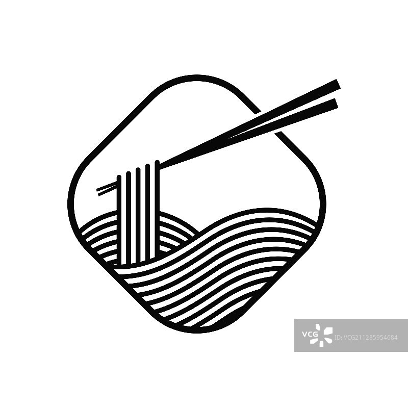 黑白方形面条标志图片素材