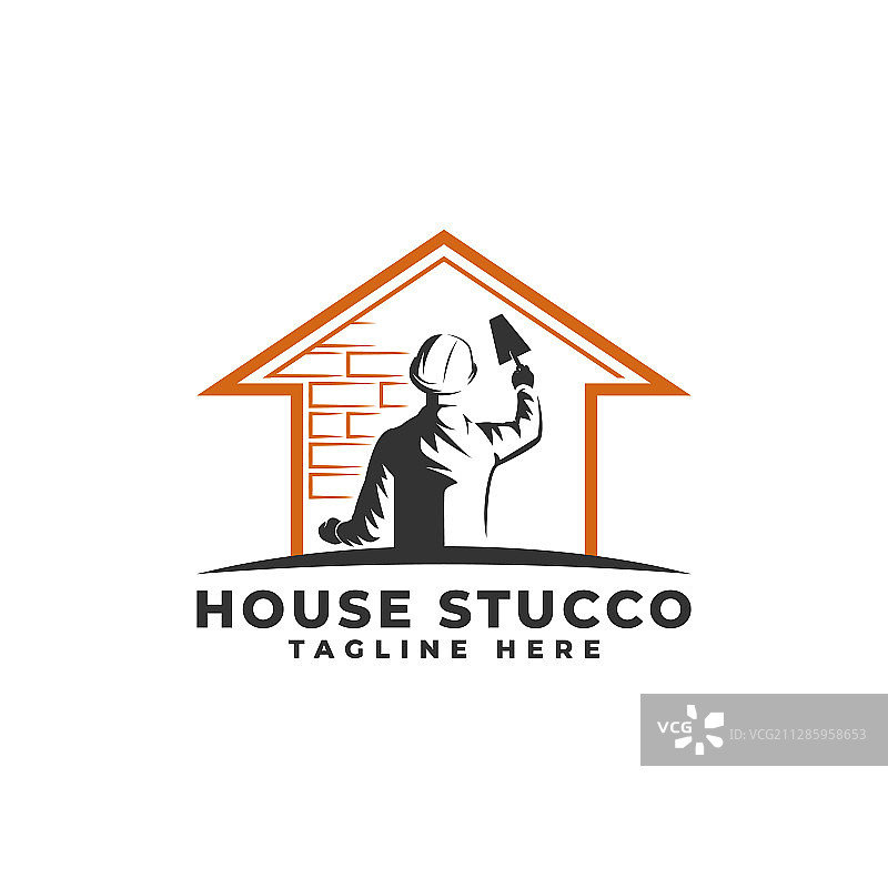 人们粉刷水泥房屋图片素材