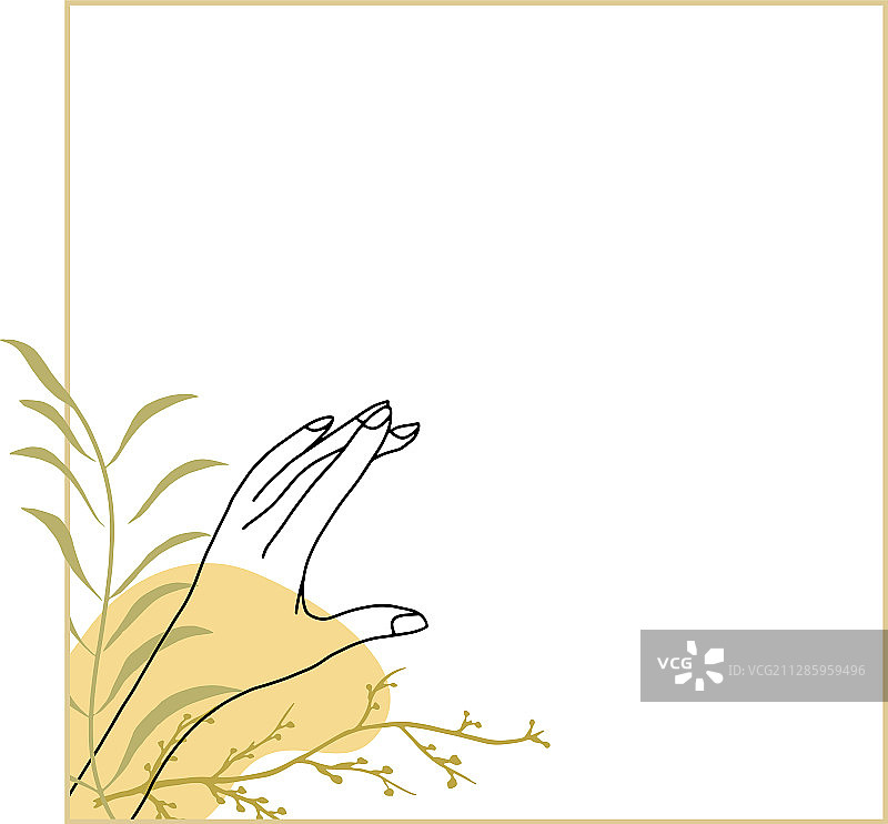 现代线条艺术女性手部图片素材