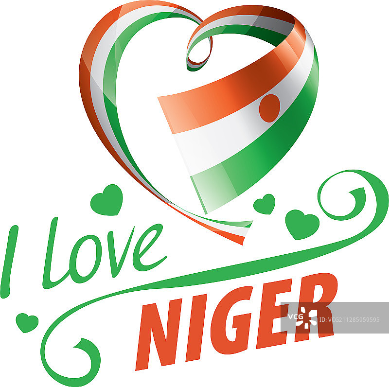 尼日尔心形国旗图片素材