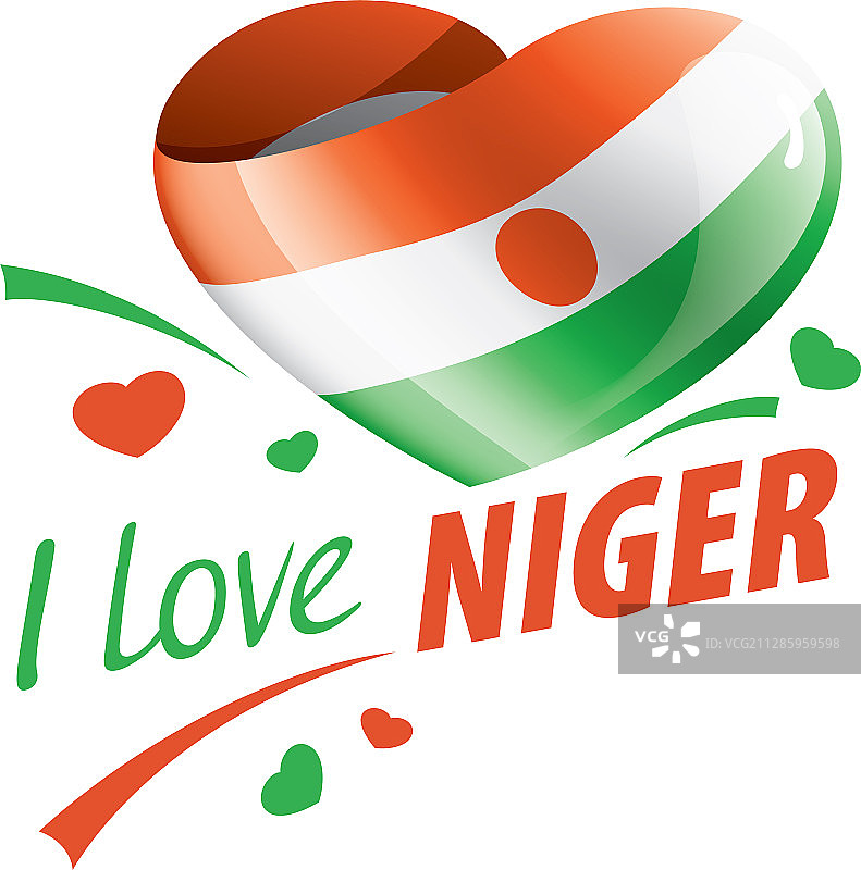 尼日尔心形国旗图片素材
