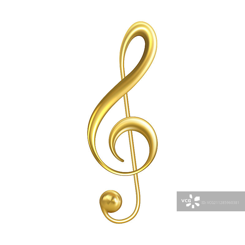 金色高音谱号音乐符号图片素材