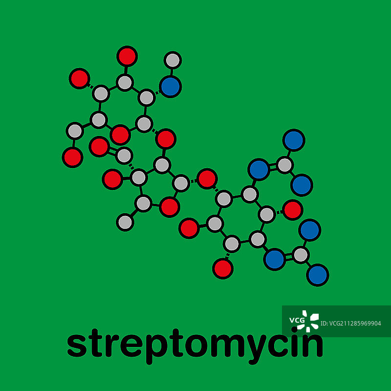 链霉素结核抗生素药物分子模型图片素材