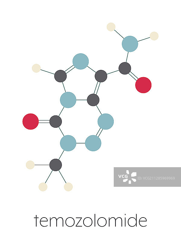 替莫唑胺化疗药物分子模型图片素材