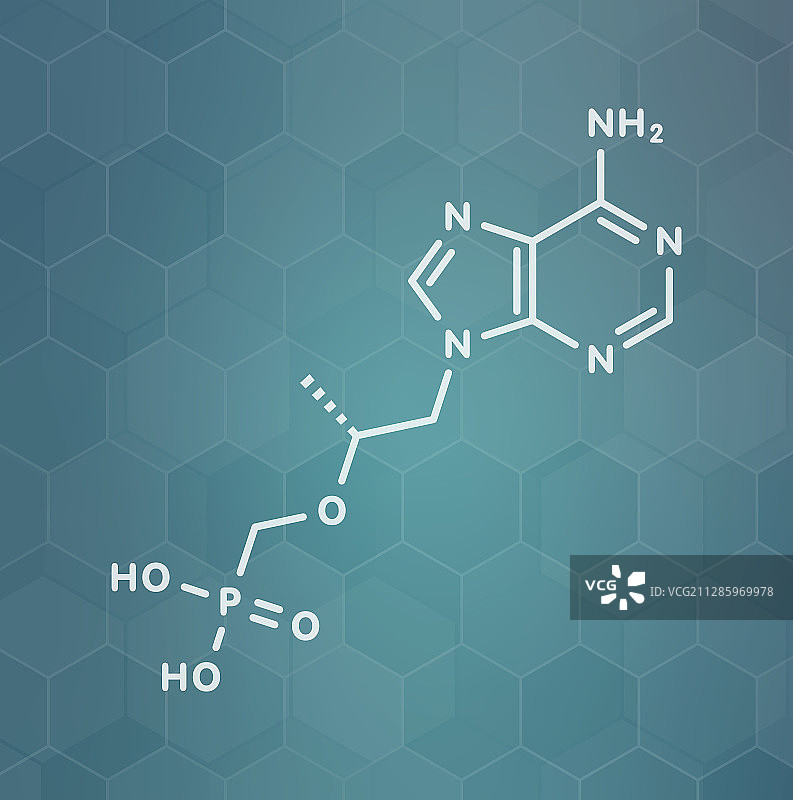 替诺福韦HIV药物分子模型图片素材