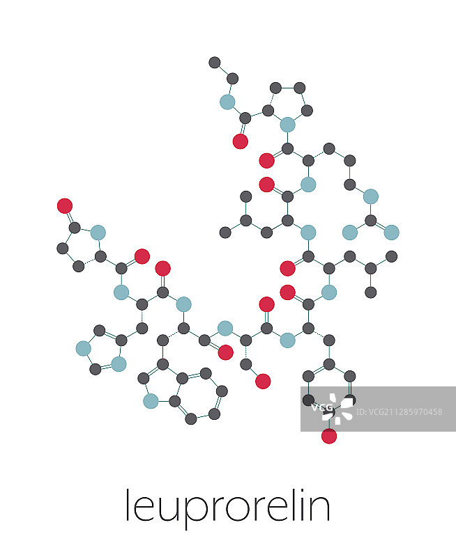 亮丙瑞林乳腺癌和前列腺癌药物分子模型图片素材