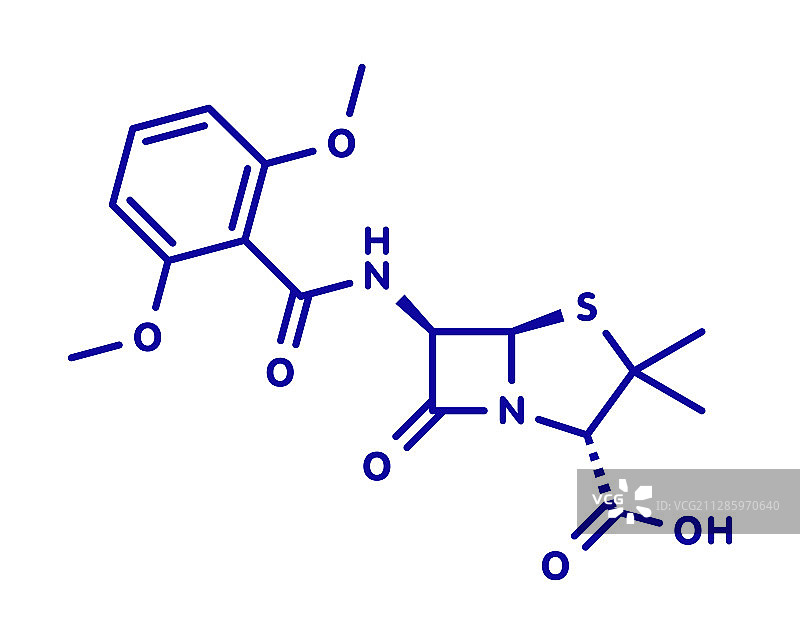 甲氧西林抗生素药物分子模型图片素材