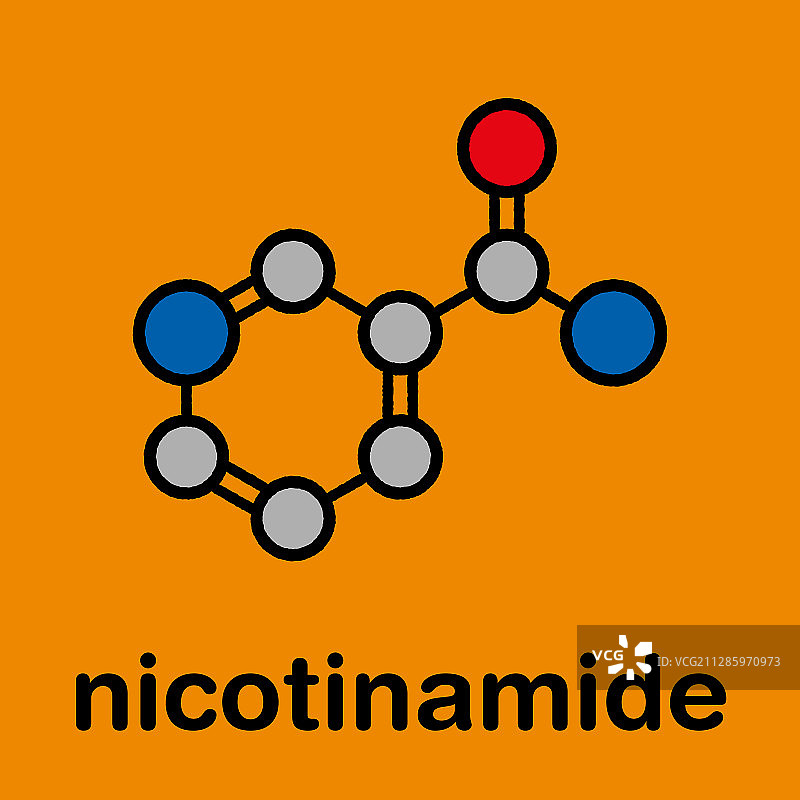 烟酰胺药物和维生素分子模型图片素材