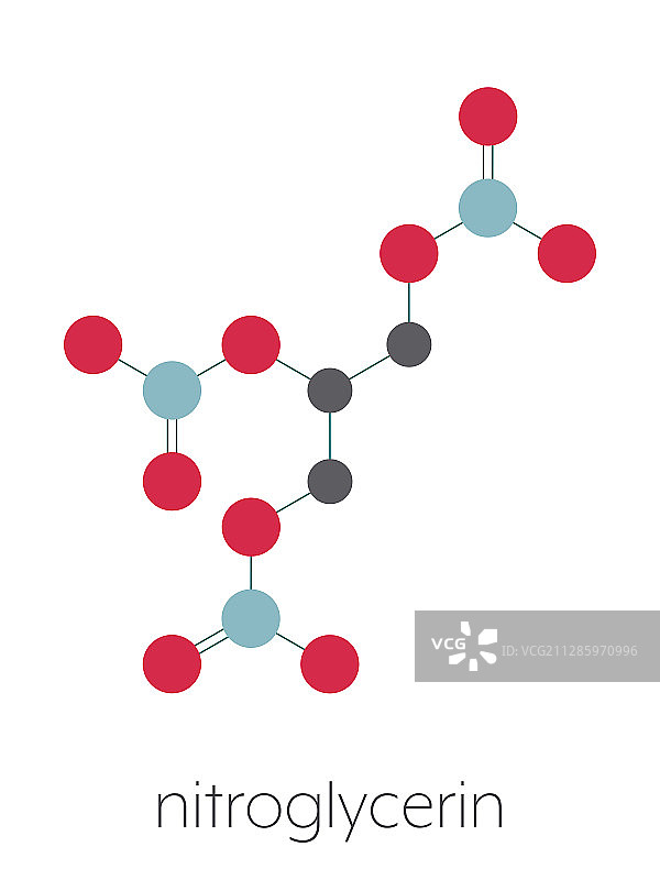 硝酸甘油药物和炸药分子模型图片素材
