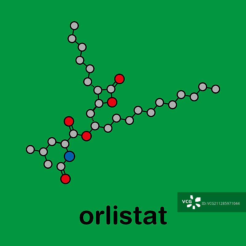 奥利司他减肥药分子模型图片素材