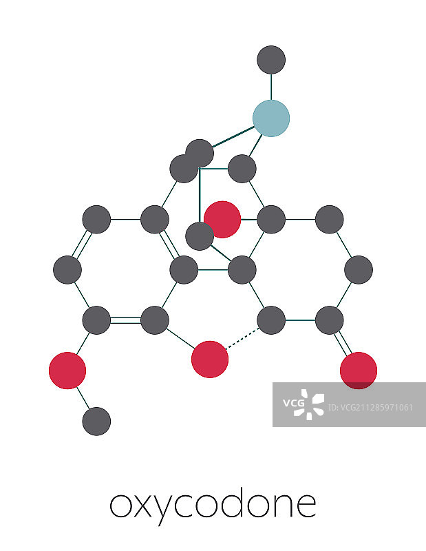 羟考酮止痛药分子模型图片素材
