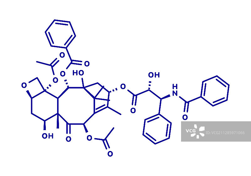 紫杉醇化疗药物分子模型图片素材