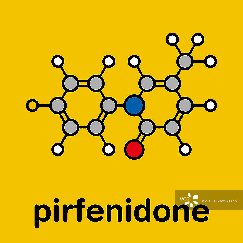 吡非尼酮特发性肺纤维化药物分子图片素材