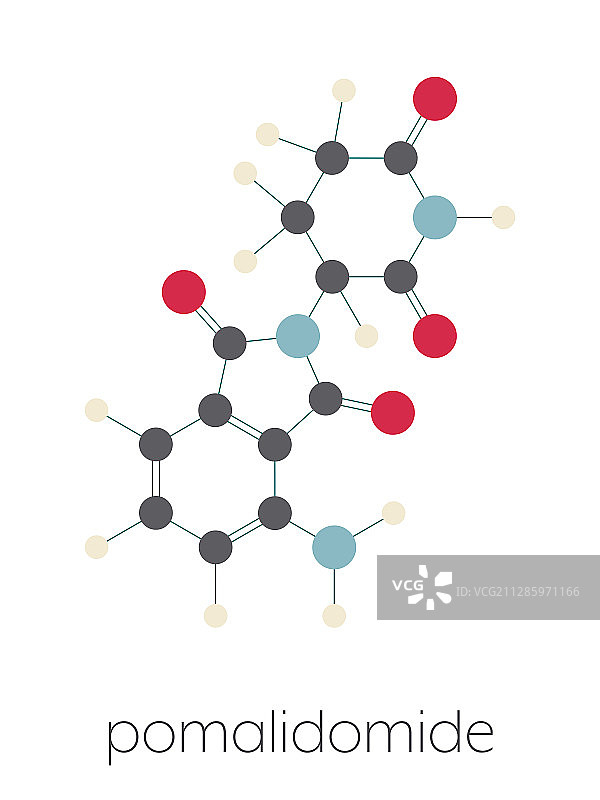 泊马度胺多发性骨髓瘤药物分子模型图片素材