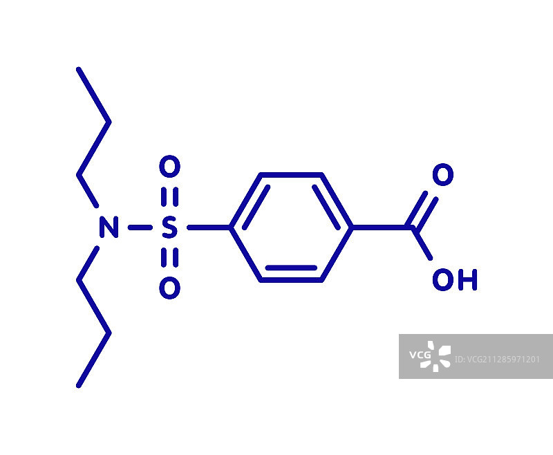 丙磺舒痛风药分子模型图片素材