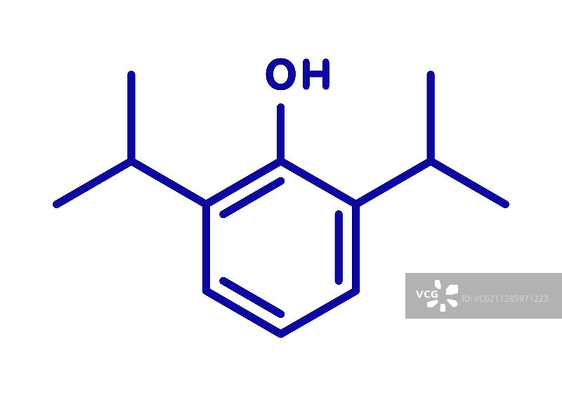 麻醉药异丙酚分子模型图片素材