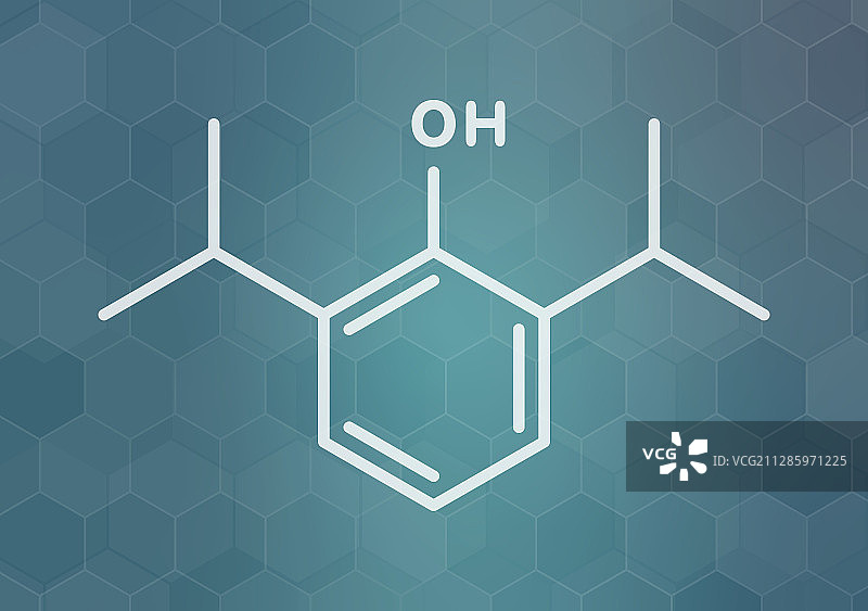 麻醉药异丙酚分子模型图片素材
