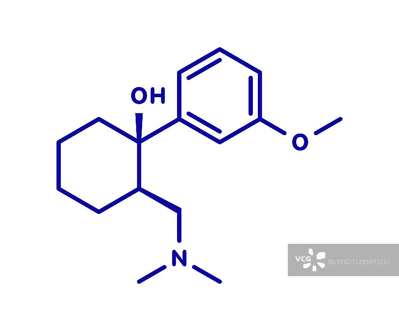 曲马多阿片类镇痛药分子模型图片素材
