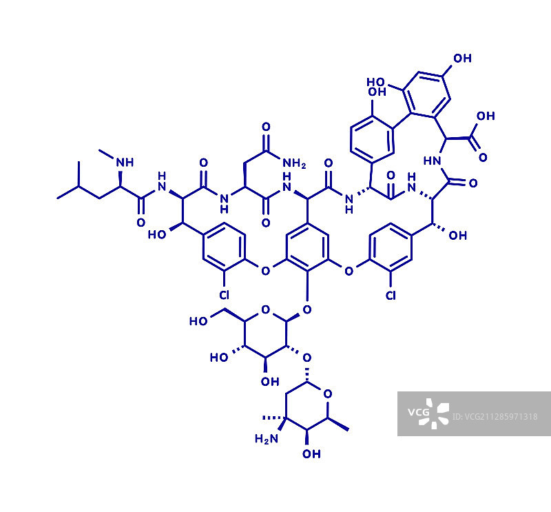 万古霉素抗生素药物分子模型图片素材