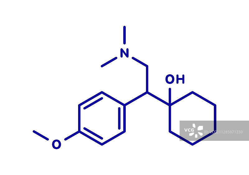 文拉法辛抗抑郁药分子模型图片素材