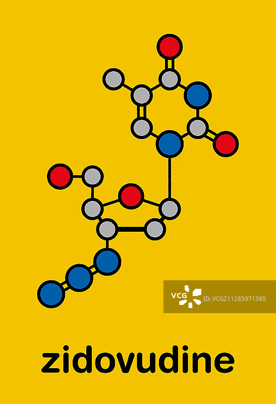 齐多夫定HIV药物分子模型图片素材