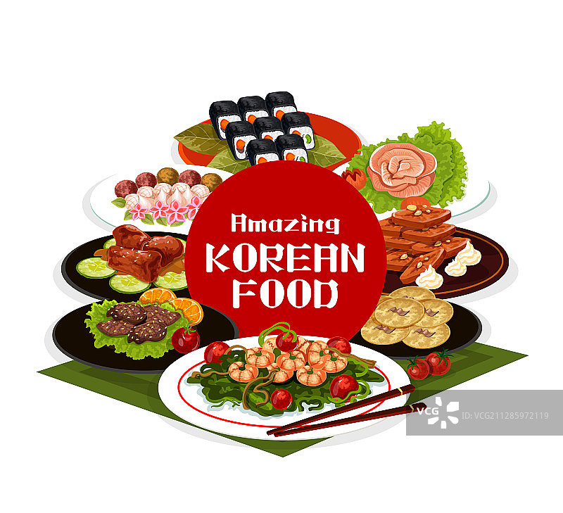 传统韩式餐厅亚洲美食菜单图片素材