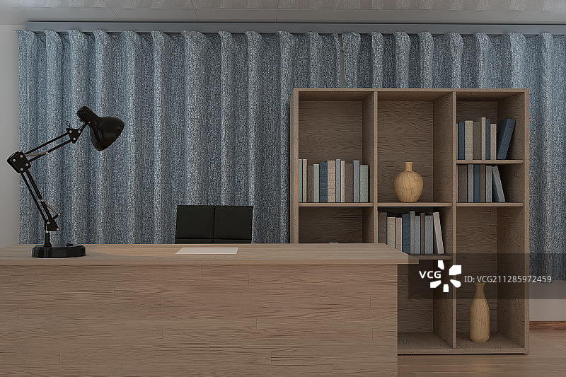 室内私人办公室场景 3D渲染图片素材