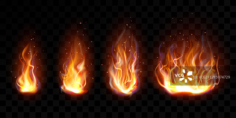 逼真的火焰火炬图片素材
