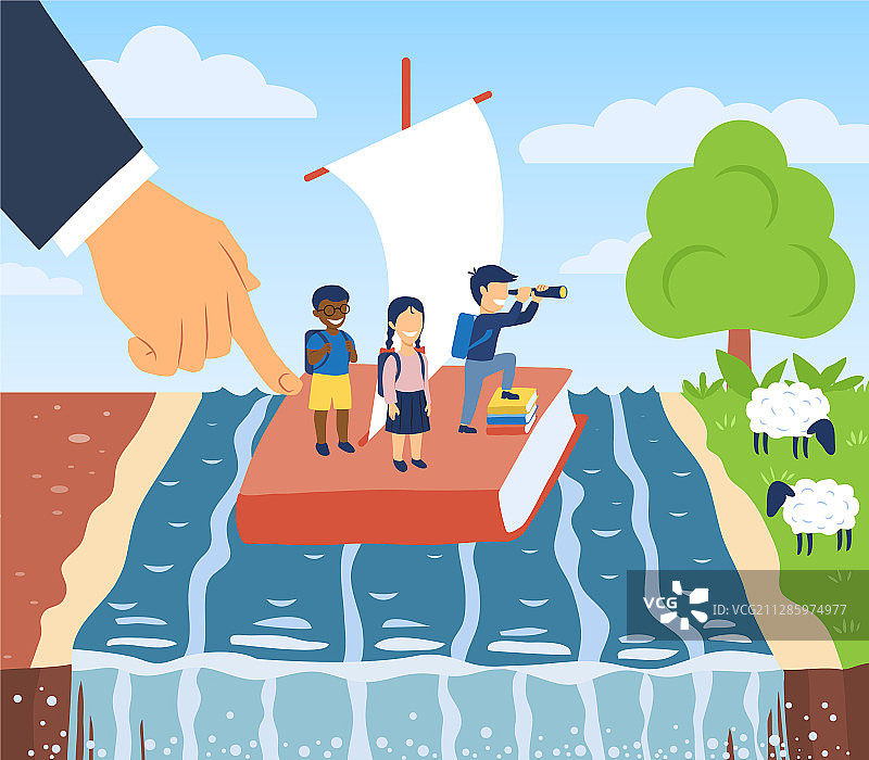 儿童书筏教育海报图片素材