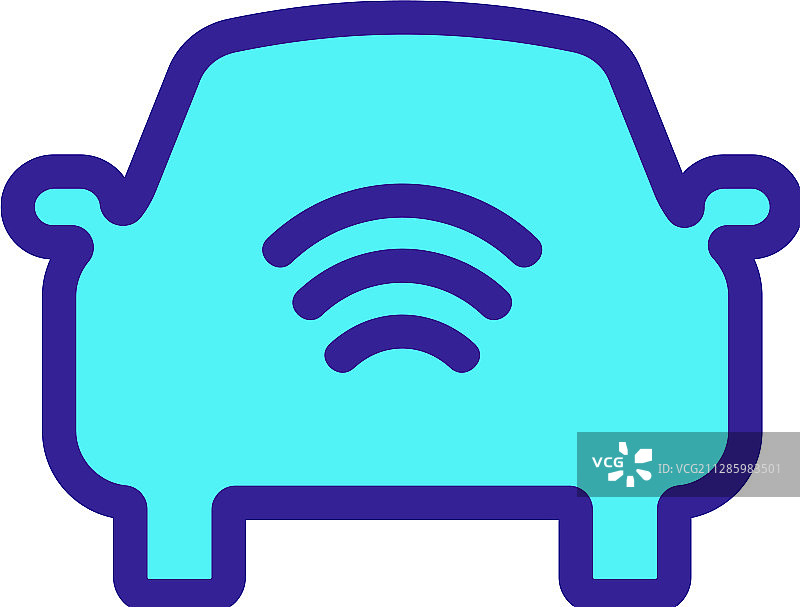 智能汽车图标轮廓符号图片素材