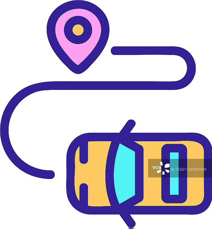 智能汽车图标轮廓符号图片素材