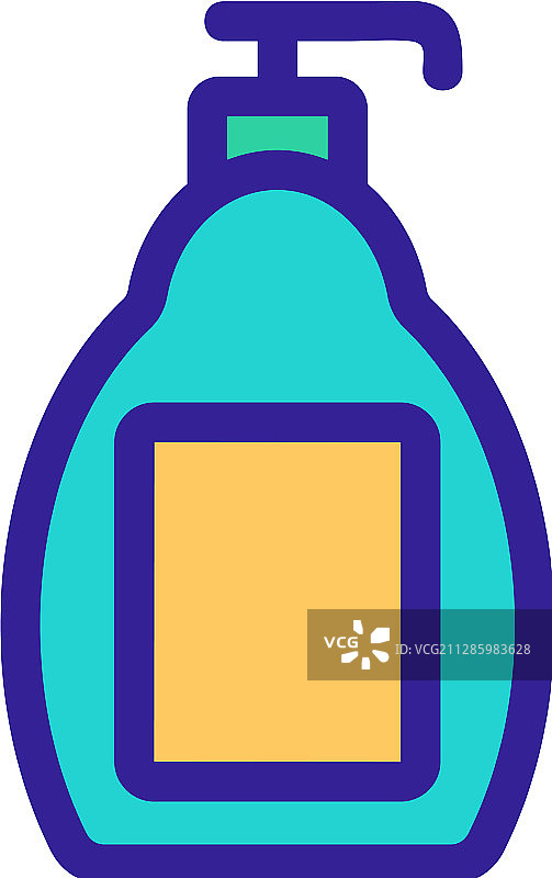 带肥皂图标的分配器隔离轮廓图片素材