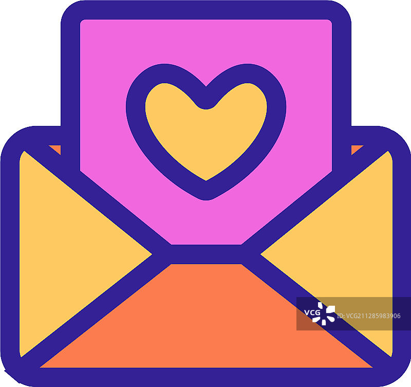 情书轮廓图标图片素材