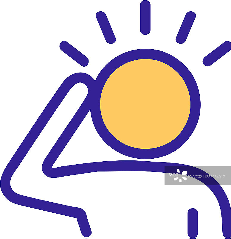 孤立轮廓符号的头痛图标图片素材