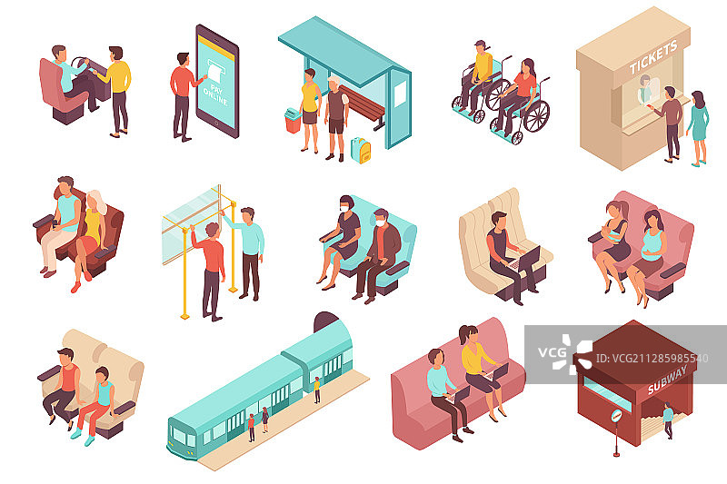 公共交通乘客合集图片素材