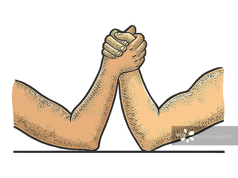 扳手腕手部素描图片素材