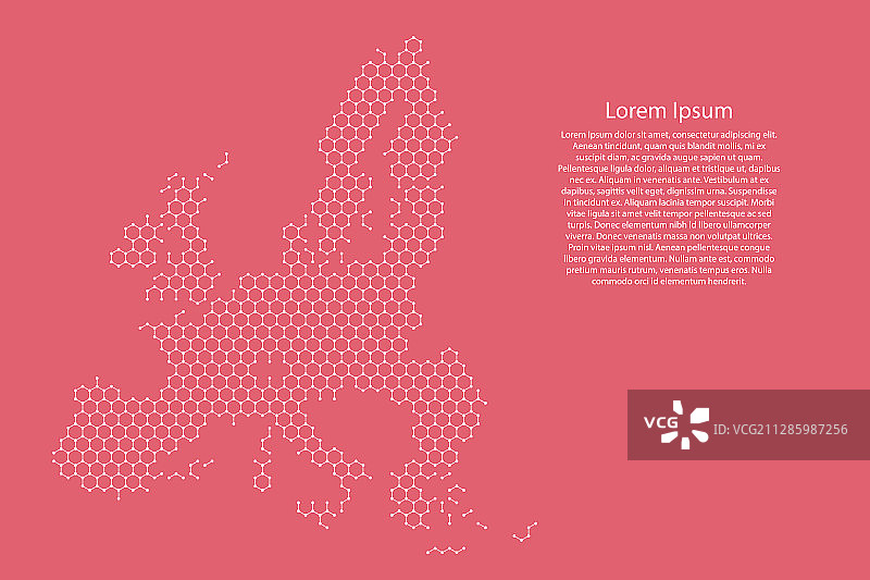 未来主义六边形欧盟地图图片素材