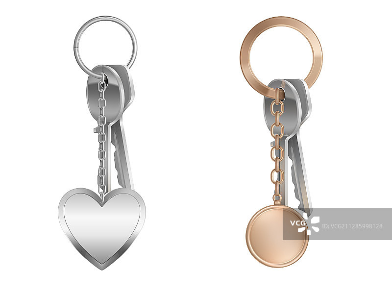 带金属环钥匙链的钥匙串图片素材