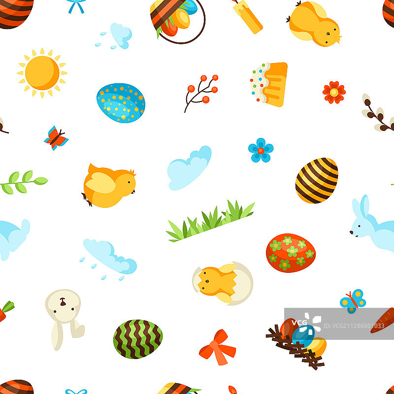 节日物品复活节快乐无缝图案图片素材