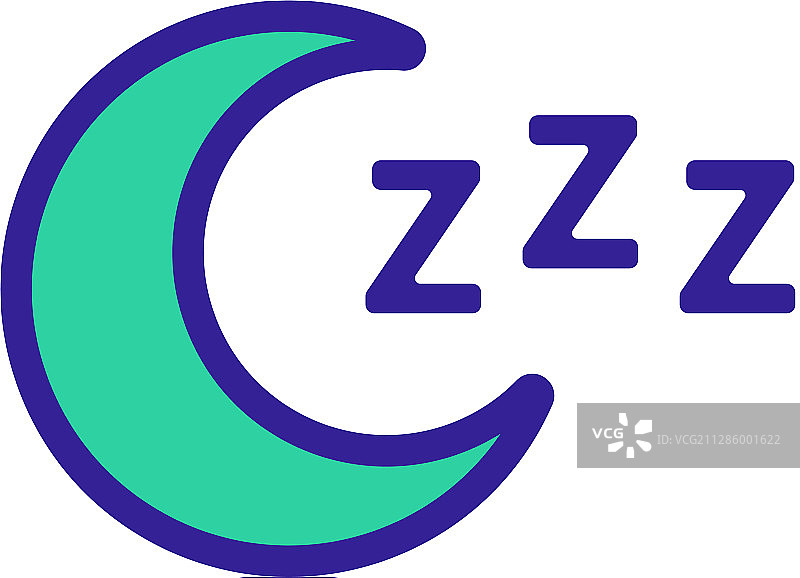 月份和打鼾图标轮廓图片素材