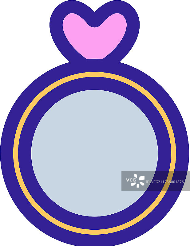 带宝石的戒指轮廓图标图片素材