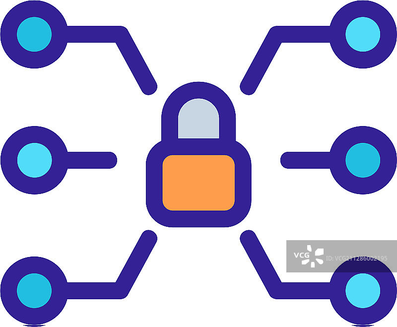 多功能锁图标隔离轮廓图片素材