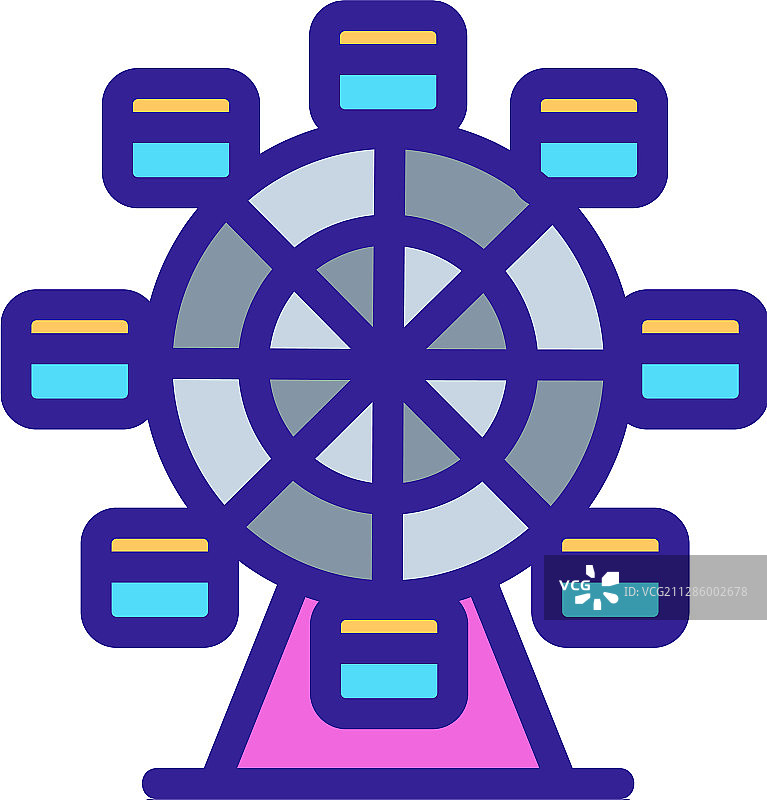 摩天轮轮廓图标图片素材