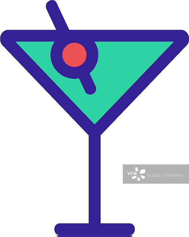 马提尼酒杯轮廓图标图片素材